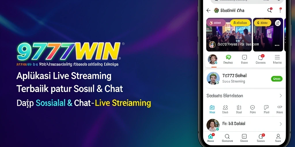 Antarmuka aplikasi 9777WIN dengan fungsi Live Streaming yang interaktif.