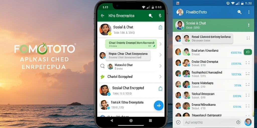 Tampilan antarmuka FOMOTOTO yang modern dan intuitif untuk Chat Encrypted.