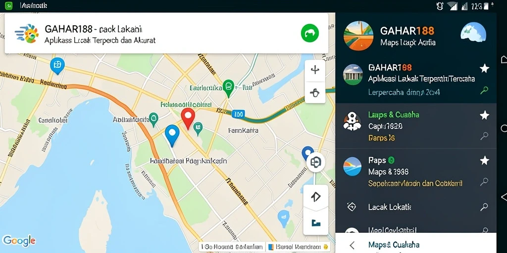 Antarmuka aplikasi GAHAR188 yang menampilkan fitur pelacakan lokasi.