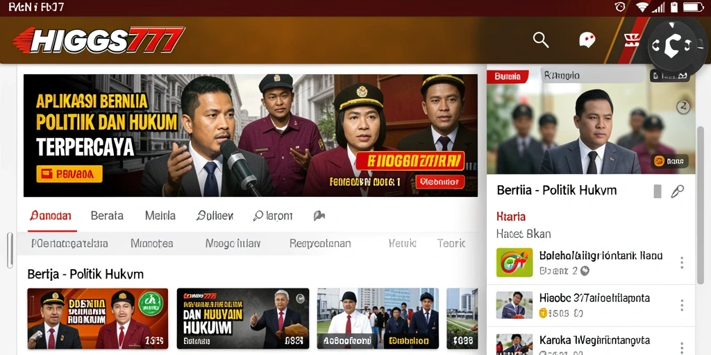 Antarmuka HIGGS777 dengan informasi Politik Hukum terkini.
