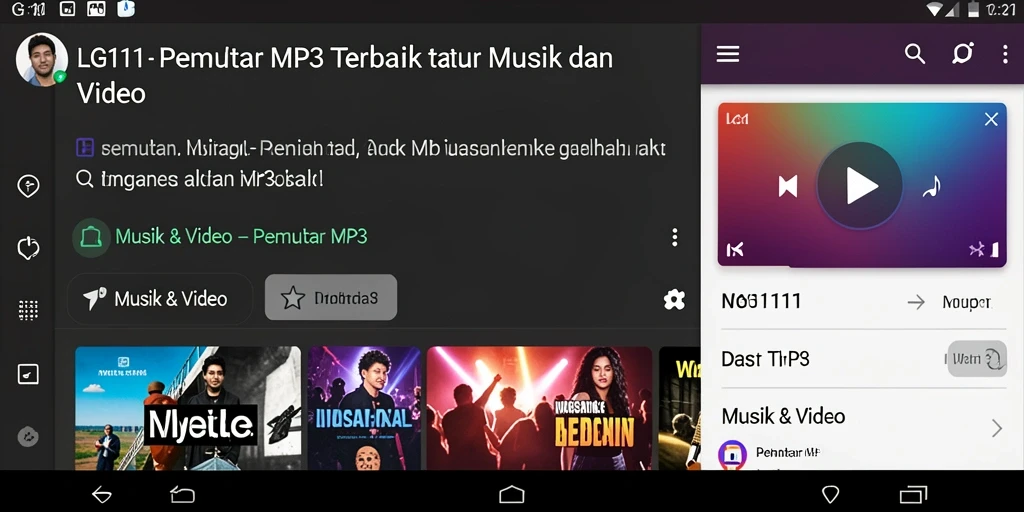 Antarmuka intuitif Pemutar MP3 LG111 yang mudah digunakan.