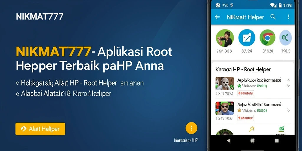 Tampilan antarmuka NIKMAT777 saat melakukan rooting perangkat Android.